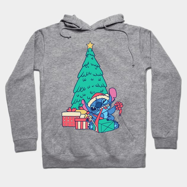 Stitch Christmas Tree Lilo And Stitch Hoodie by thelazyshibaai